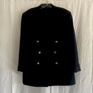 Vintage Mens Pierre Cardin Navy Blue Double Breasted Blazer.